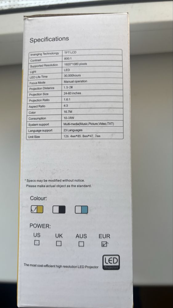 Мультимедийный проектор LED YG-300