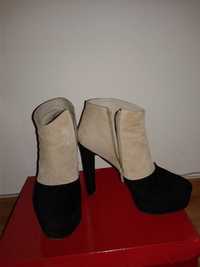 botine dama piele