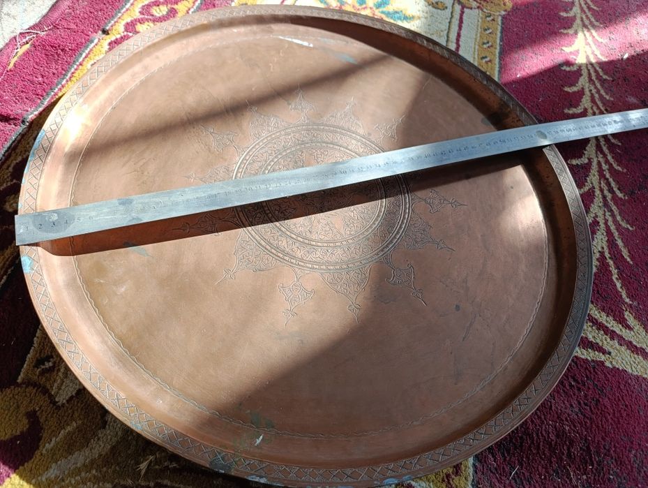 Старинный медный поднос