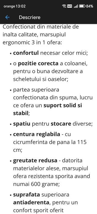 Marsupiu/scaun port bebe albastru  cu centura