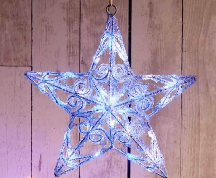 Decoratiune Craciun exterior stea 3D, Hoff, 40 LED-uri, 40 cm