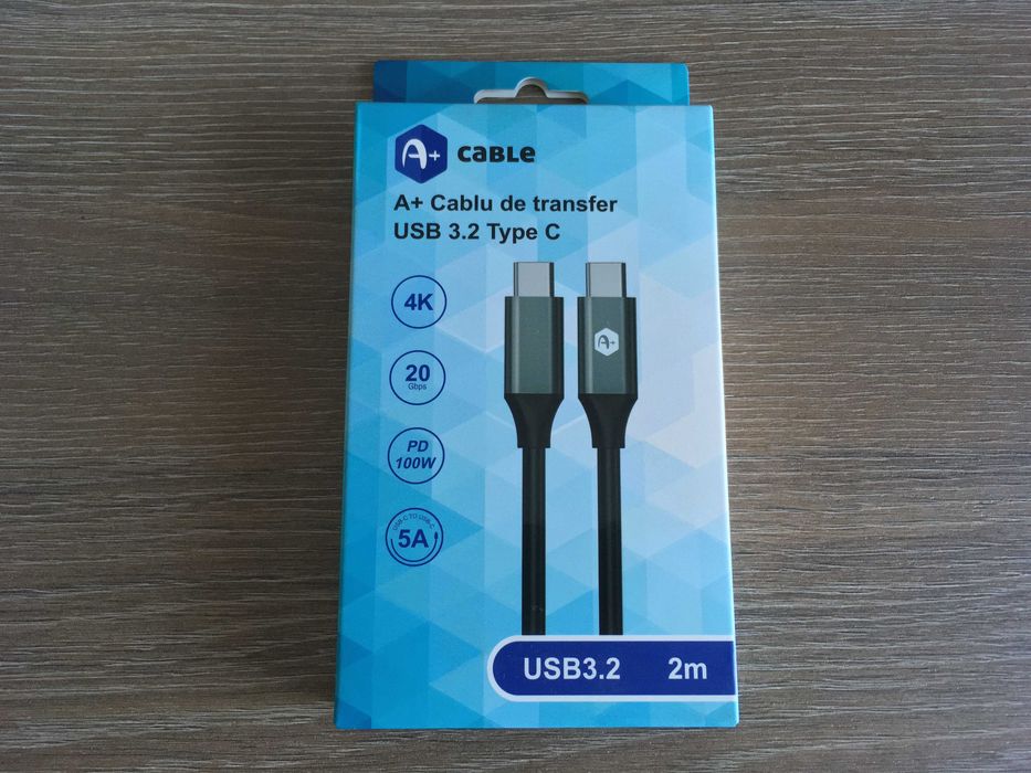 cablu thunderbolt 3, usb C audio/video 4k, incarcare 100W 5A, nou