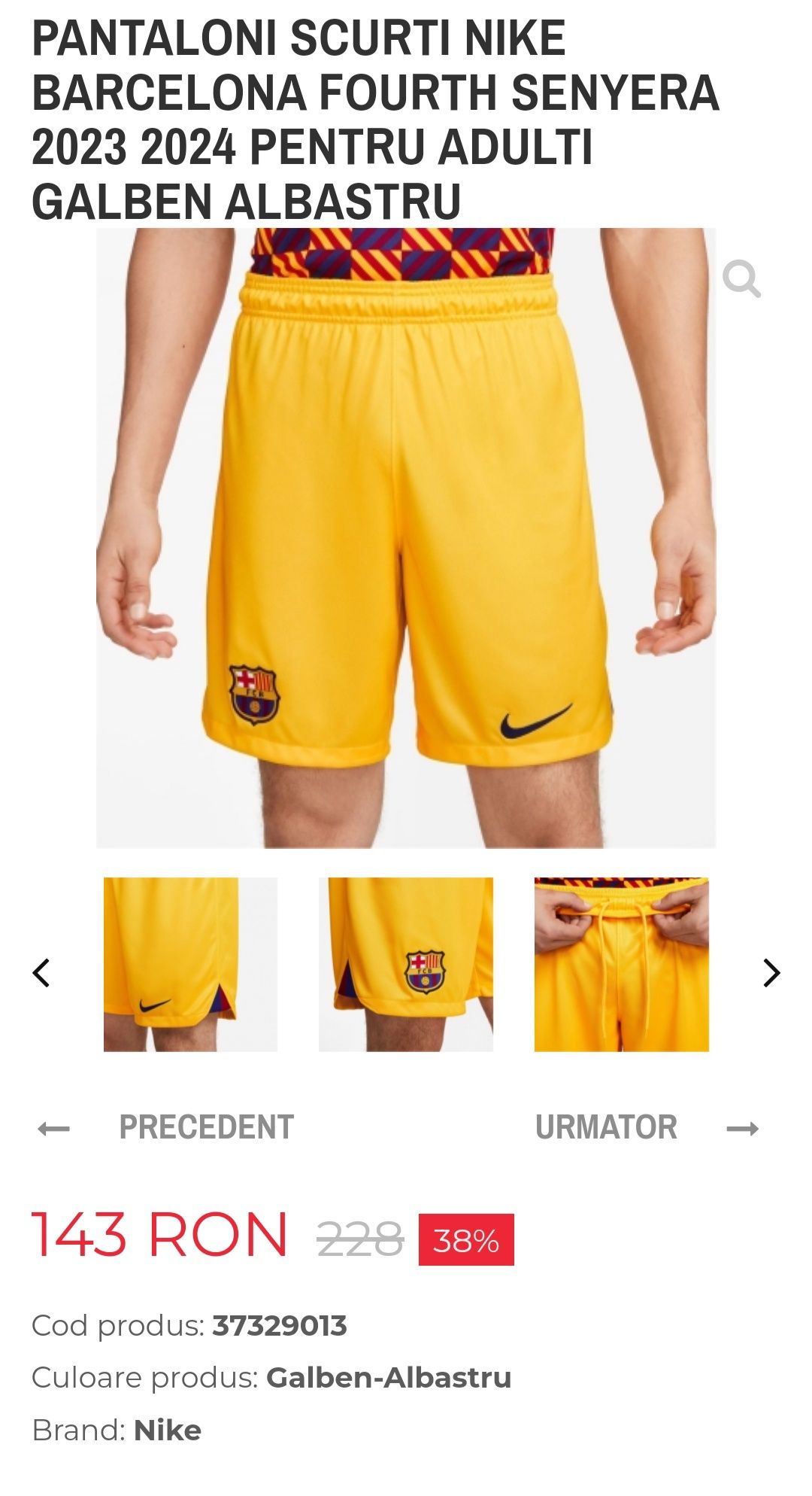 Vând pantaloni scurți barbati FC Barcelona!