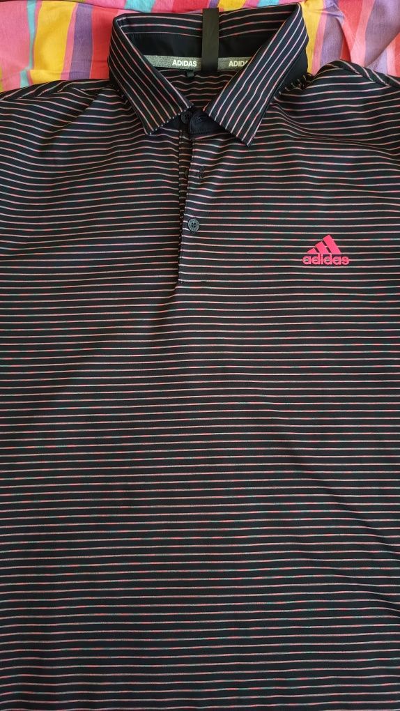 adidas Ultimate365 Space dye stripe golf polo shirt