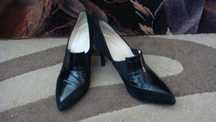 Pantofi negri cu toc, eleganti, nr 38, toc 8 cm
