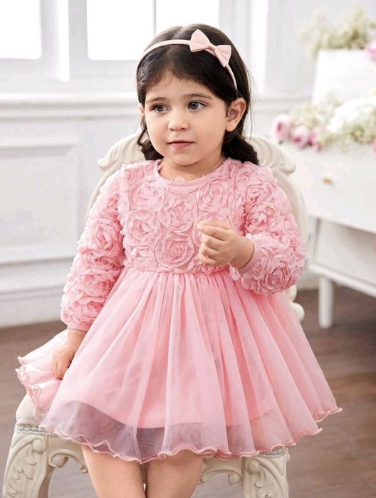 Нова детска рокля с 3D рози