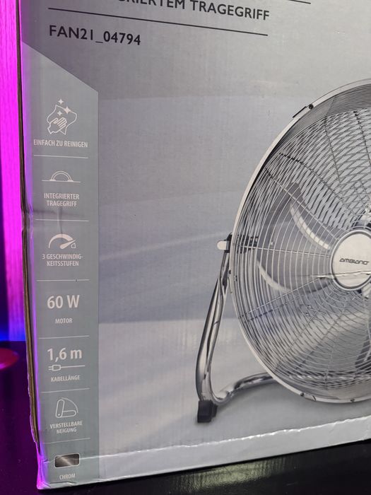 Ventilator metalic Ambiano 60W, 3 trepte, profesional