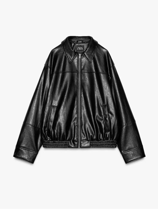 Черно кожено яке Zara