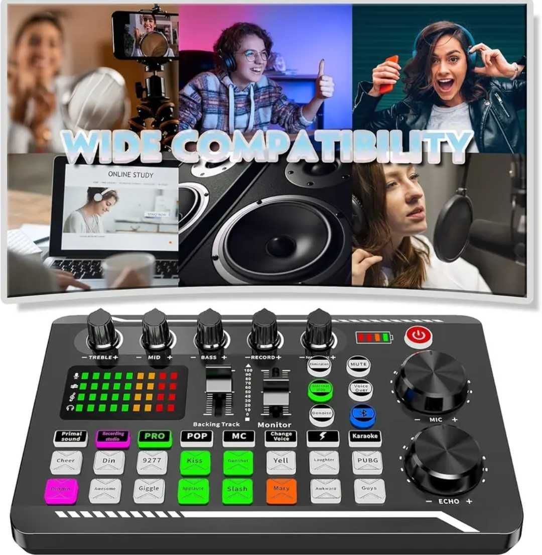 Mixer Audio cu efecte de sunet și Bluetooth 5.0