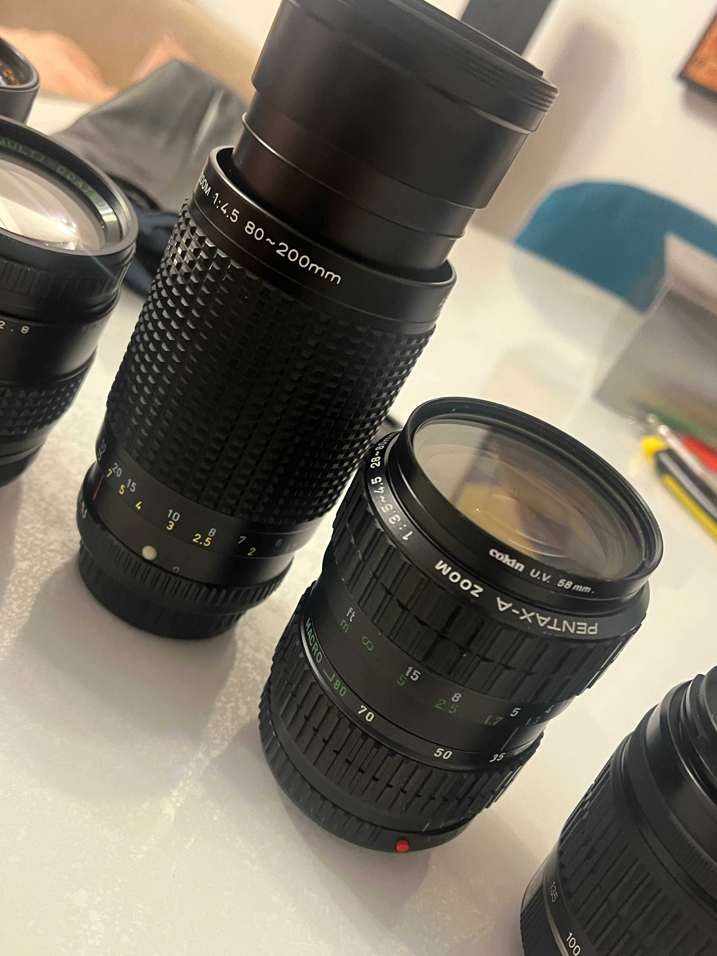 Obiective K montura  SMC Pentax  28mm f3,5,135mm f2,8 ,28-80, 80-200mm