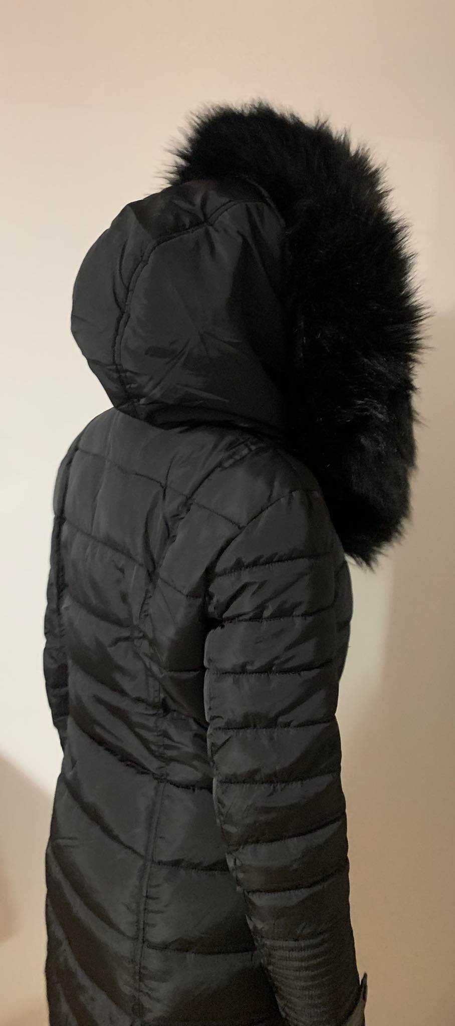 Зимно дълго яке - черно,размер Л