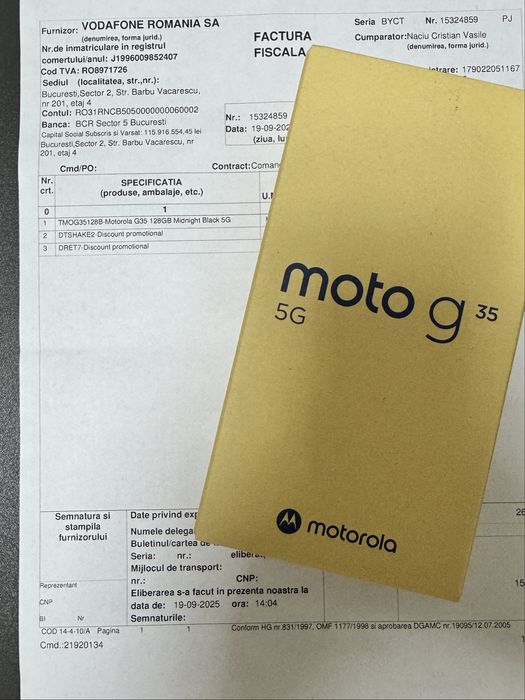Smartphone Mototola moto g35, 5G, 128gb