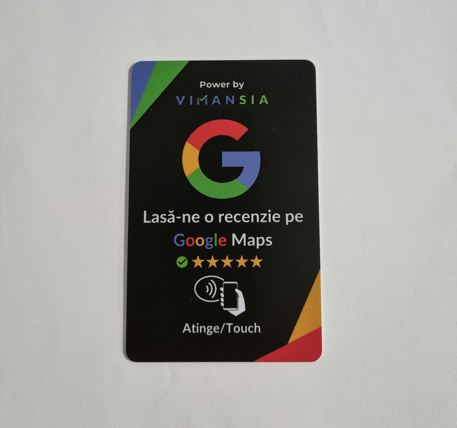 Card NFC pentru recenzii Google sau Tripadvisor, Instagram