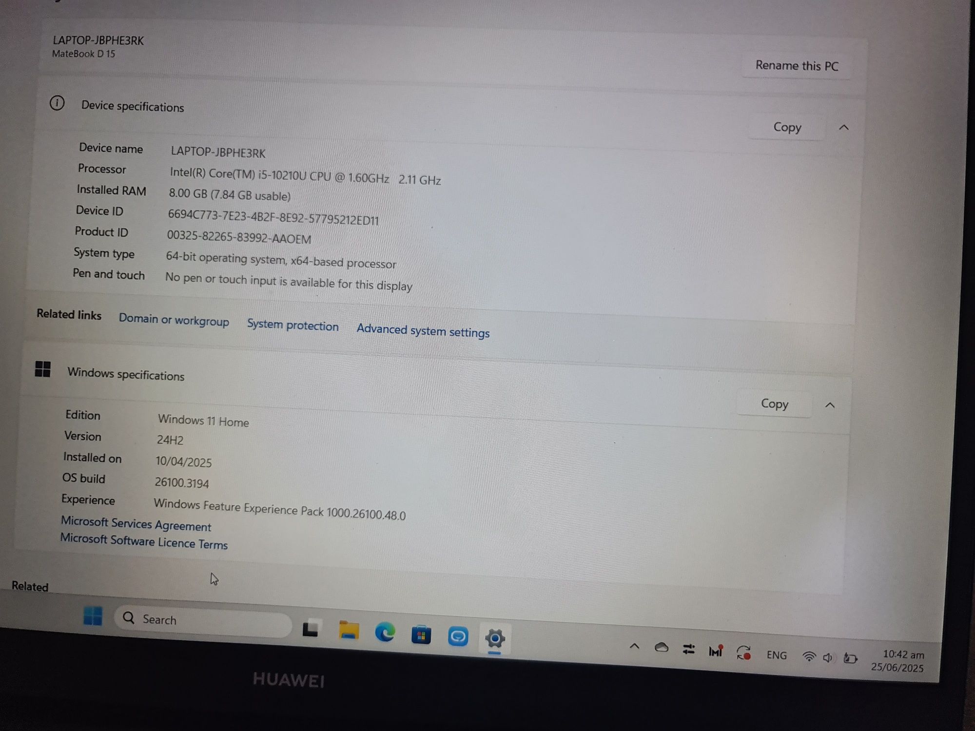 Laptop Huawei...