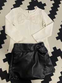 Set bluza+fusta pantalon imitatie piele 5-6 ani