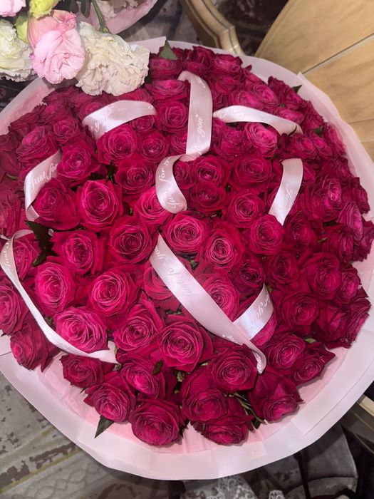 Букет 101 розы свежие