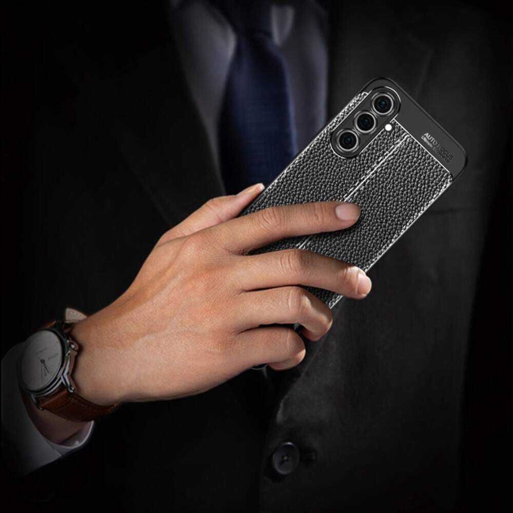 Husa gel carbon aspect piele+Folie SAMSUNG Galaxy A26 A53 A54 A55 A56