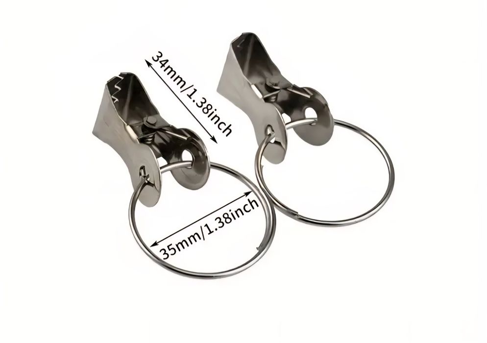 Cleme/carlige metalice pentru perdele cu inele NOU - set 10 buc