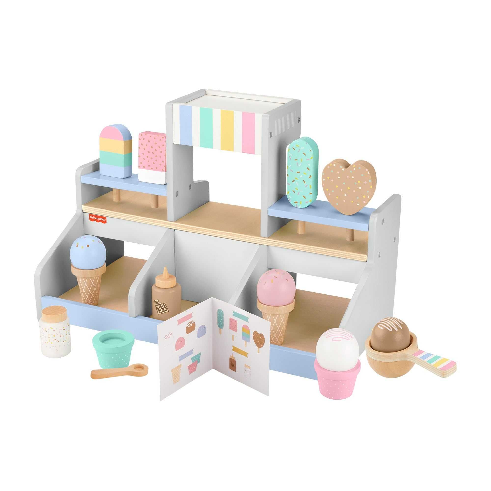 Дървен магазин за сладолед Fisher Price Щанд със сладоледи комплект