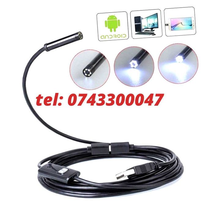 2 M Camera Endoscop boroscop 6 Led Inspectii Tehniceinstalatii