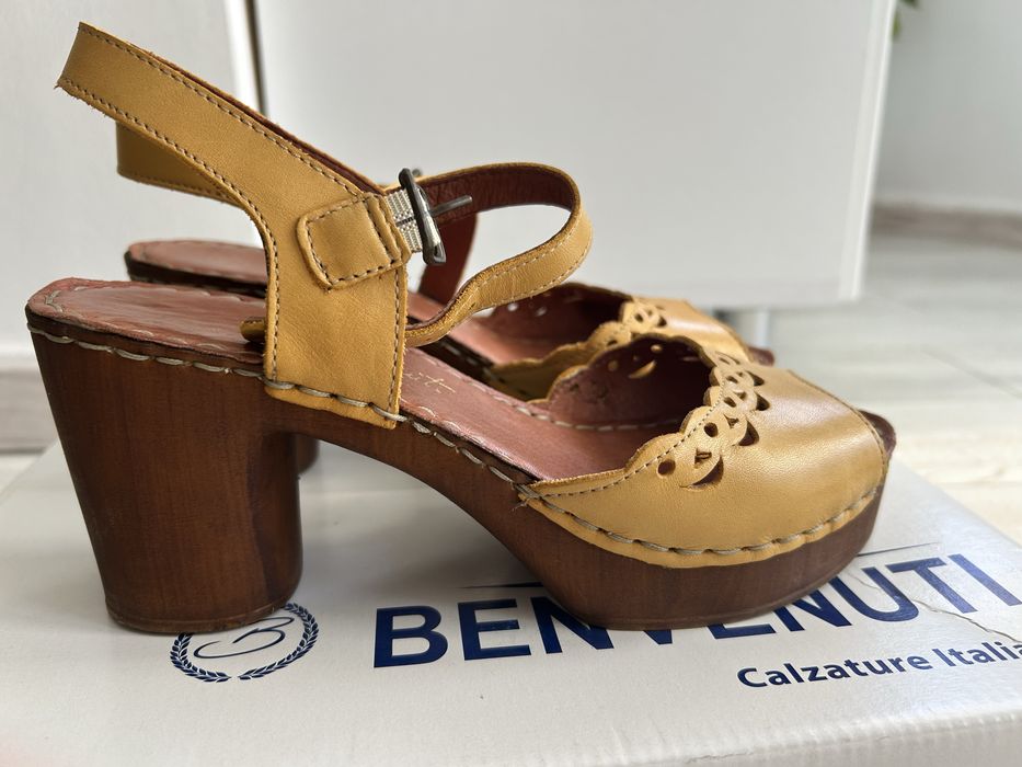 Sandale piele Benvenuti mustar marimea 37