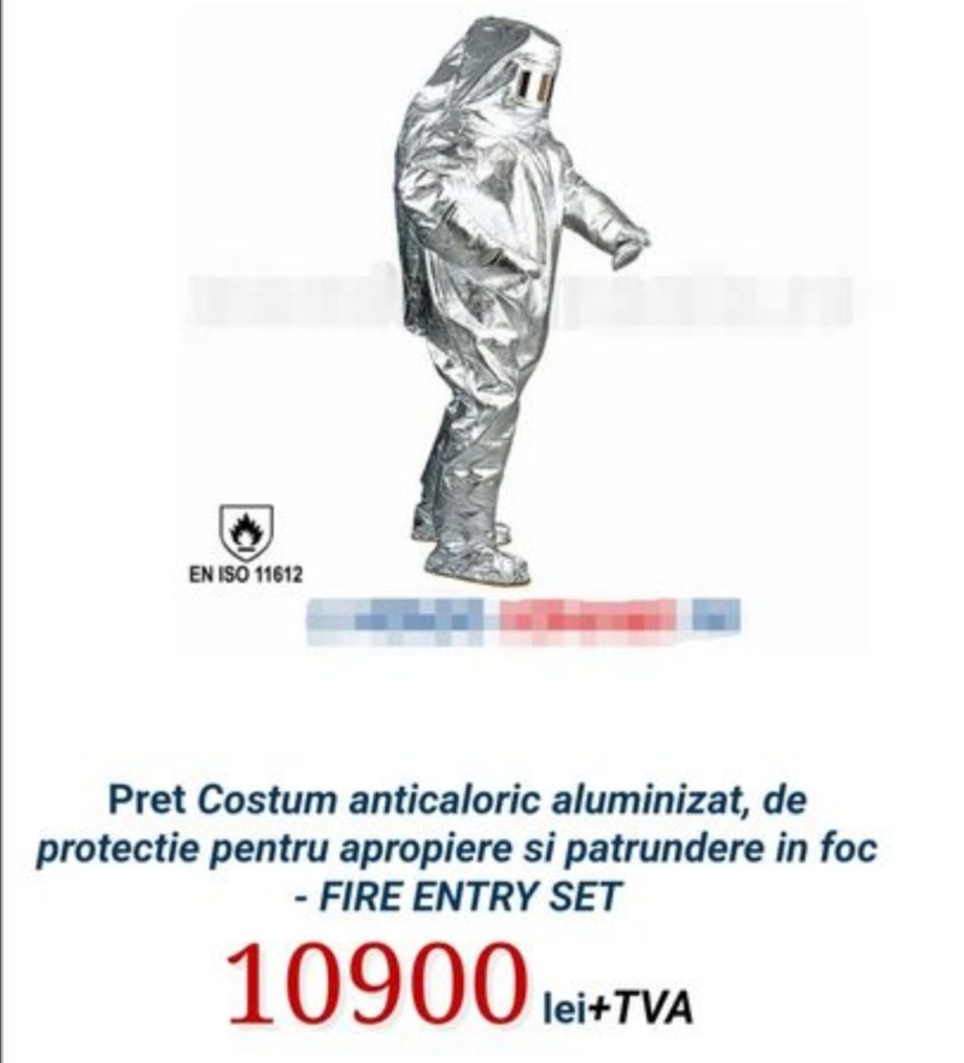 Costum original anti-foc aluminizat pompieri patrundere grea