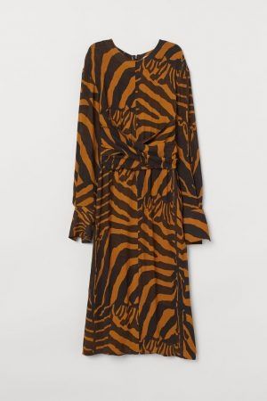 Рокля H&M Studio, с животински принт