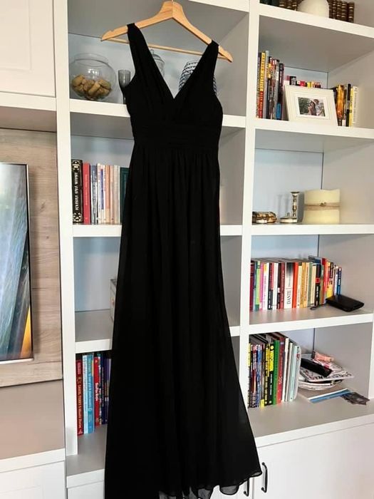 Rochie neagra Etic S din triplu voal