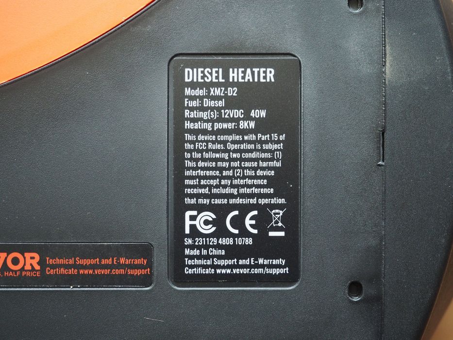 Încălzitor aer Diesel Vevor 8 KW. - nou, în ambalaj original