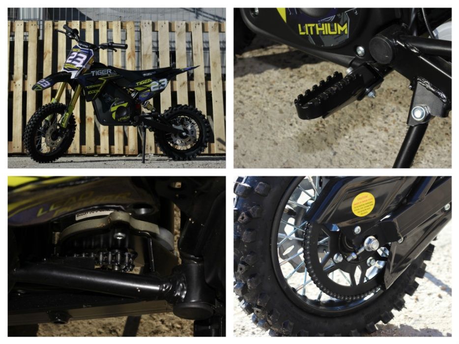 Motocicleta electrica pentru copii Eco Tiger 1000W 36V 12/10 #Albastru