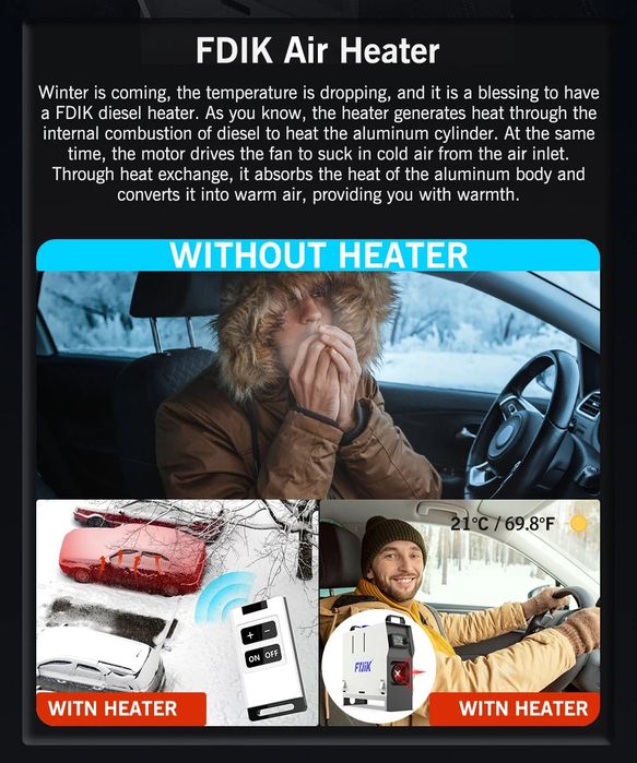 Incalzitor pe motorina Webasto Sirocou Fdik 5 KW 12v & 24v & Bluetooth