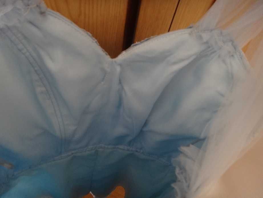 Светло синя официална/абитуриентска рокля за повод - кръщенка, в синьо