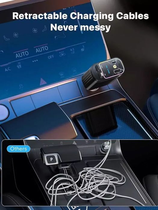 Starlight Retractable Car Charger telefon zaryadlash uchun moshina zar