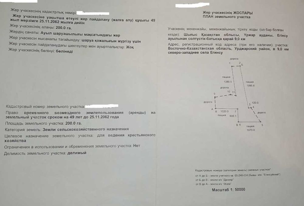 Продам земельный участок для введение крестьянского хозяйства