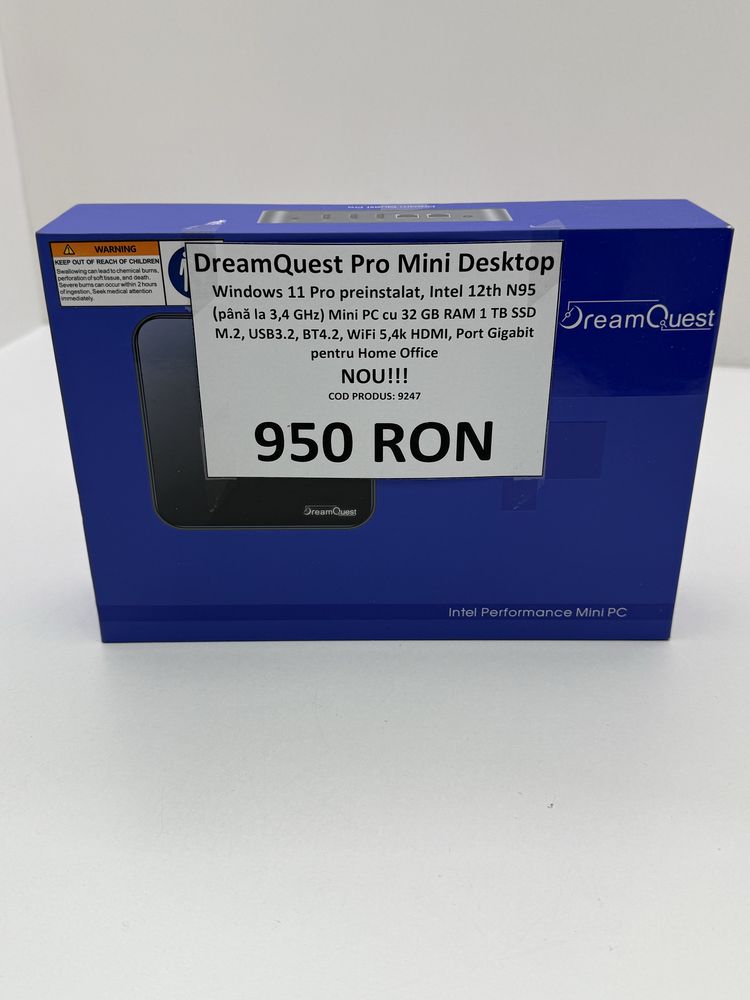 Fane Amanet: DreamQuest Mini Desktop 12th N95 Mini PC 32GB 1TB SSD Nou