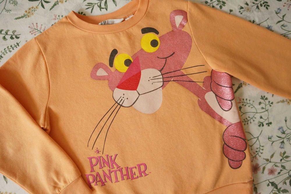 Суитшърт с мъхеста подплата, ватиран, Pink Panter