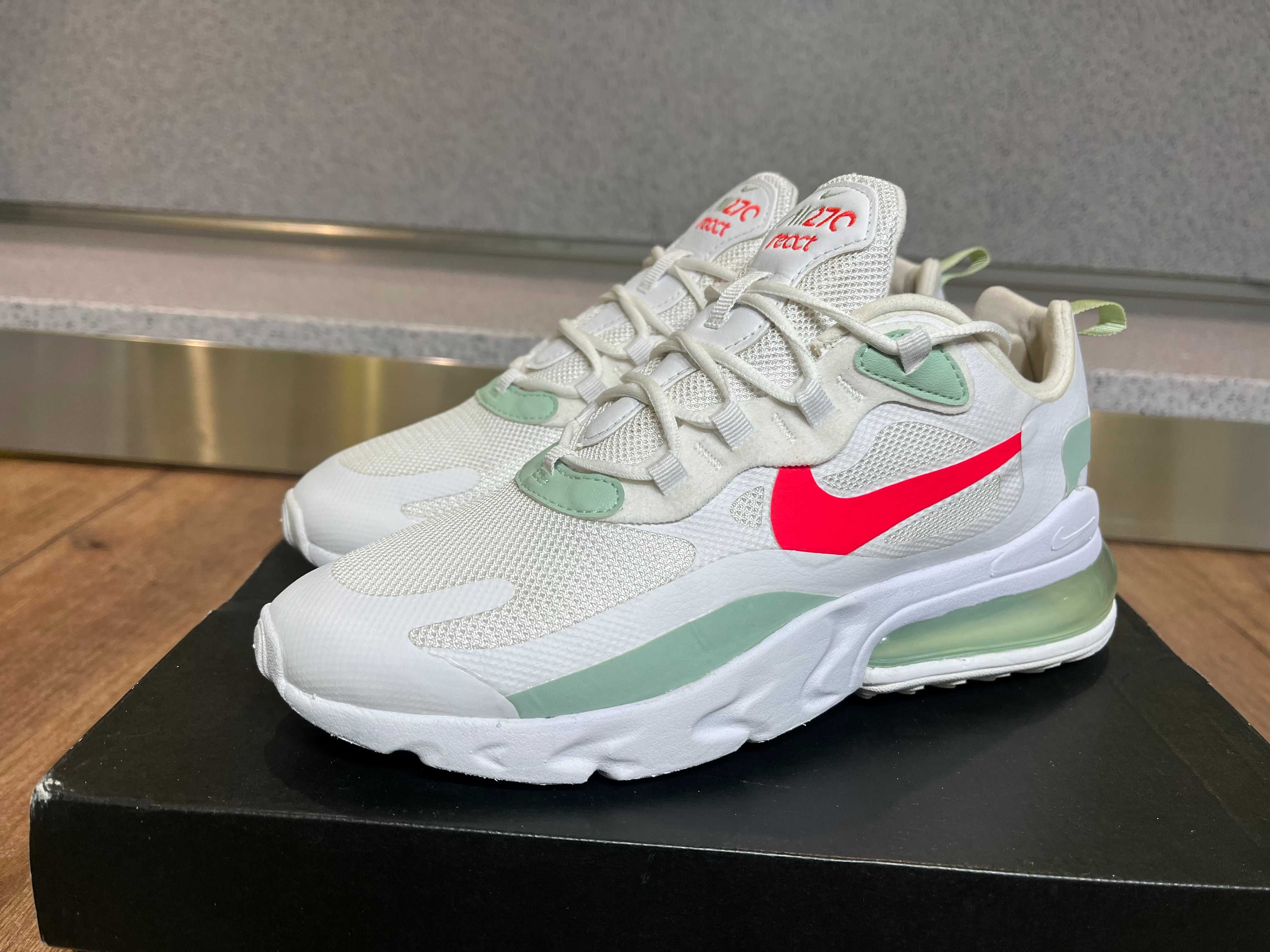 ОРИГИНАЛНИ *** Nike Air Max 270 React 'White Pistachio Crimson'