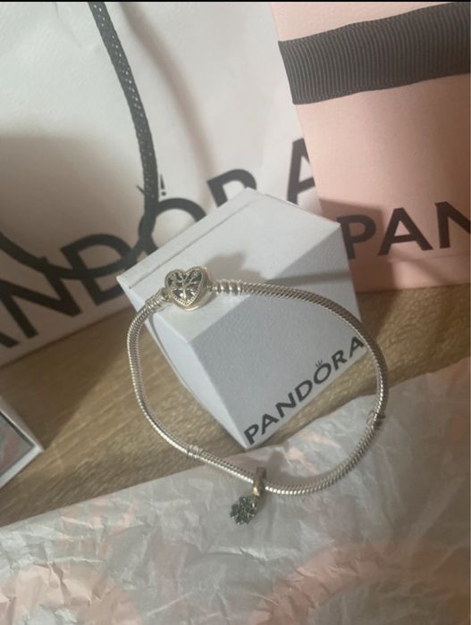 Bratara pandora noua originala +pandativ trifoi