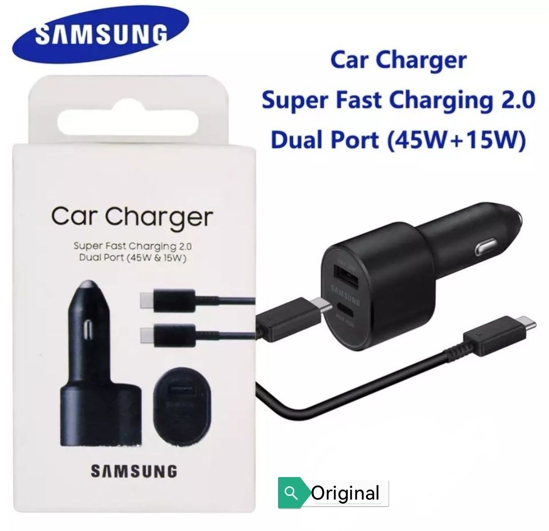 Incarcator auto Samsung 45w dual charge type c+Cablu   s23,s22,s21,s20