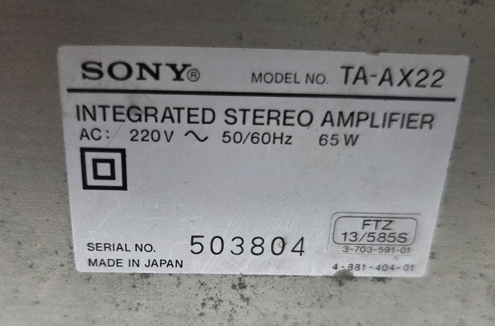 Vand amplificator stereo SONY TA-AX22