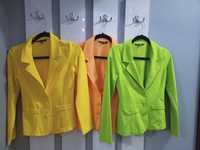 Дамско сако S жълт, зелен, сьомга