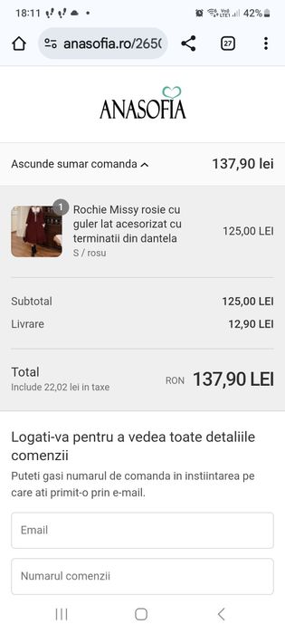 Rochie AnaSofia S rosie