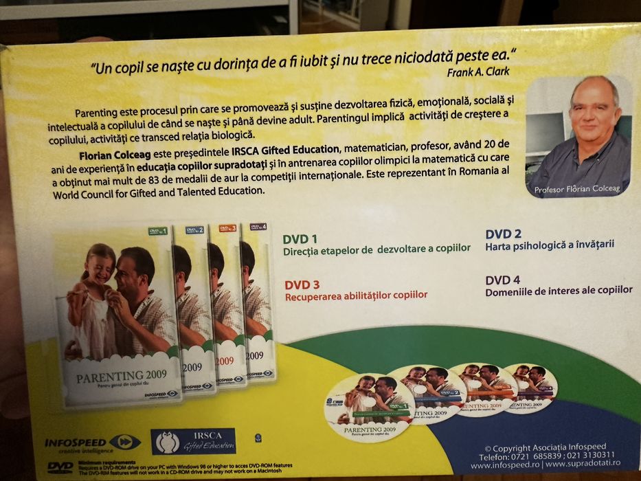 Set 4 DVD uri Parenting Florian Colceag. Noi. 200 lei
