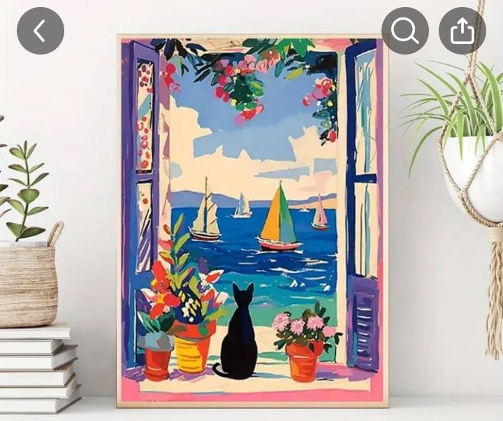 Мексиканска Градска Сцена - Рамкова Стенна Декорация с Цветна Архитект