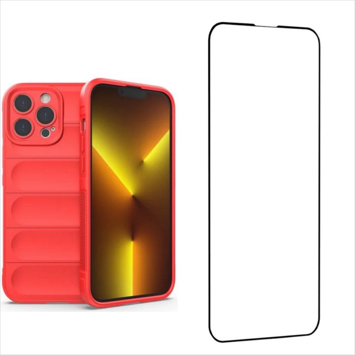 Husa Silicon Wave + Folie Sticla 11D 6D Privacy Iphone 16 PRO MAX PLUS