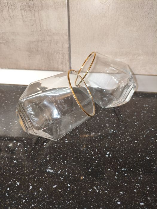 Set 2 pahare whisky Glasseam – design înclinat, 300 ml, stil modern