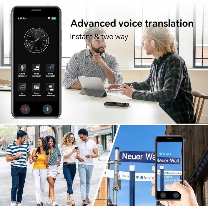 Translator Vocal Instant cu Ecran 5 Inch si 139 Limbi