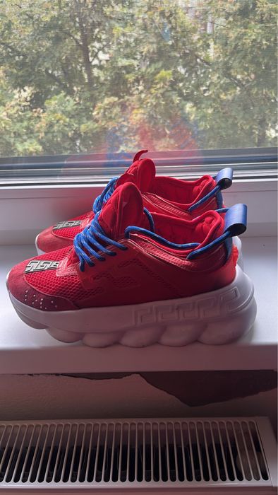 Versace Chain Reaction (Rosu cu talpa alba si sireturi albastrure)