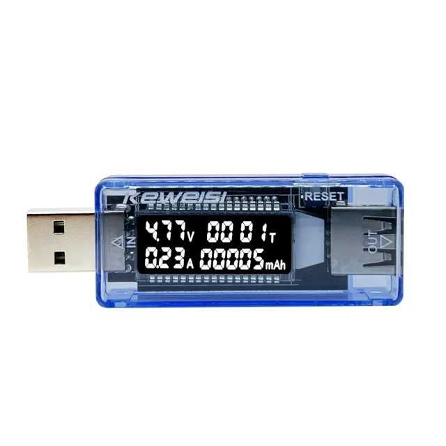 USB Type-C тестер 3в1 KWS-V21, вольтметр амперметр, емкость батарей