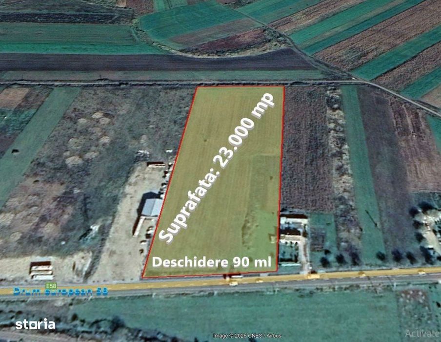 Teren extravilan Sintereag-23.000  mp / Deschidere 91 ml la E58
